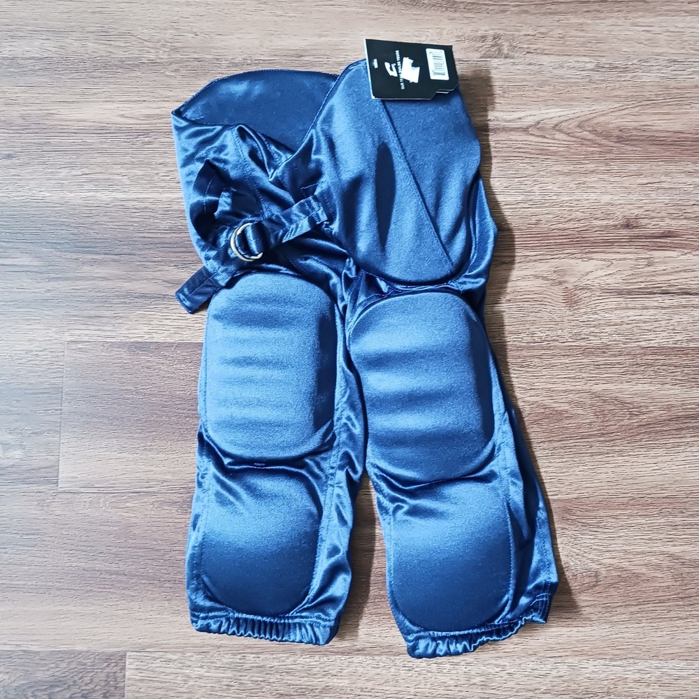 Champro Youth Medium Integrated Football Pants Navy Blue FPYU9 Padded Belted